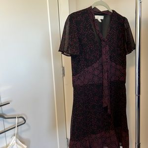 Michael Kors Black red star tie neck dress , used, good condition, size M